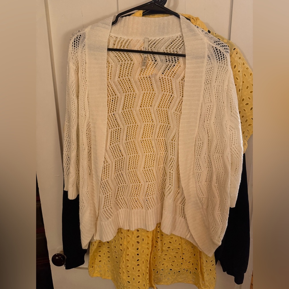 White Open-Front Sweater